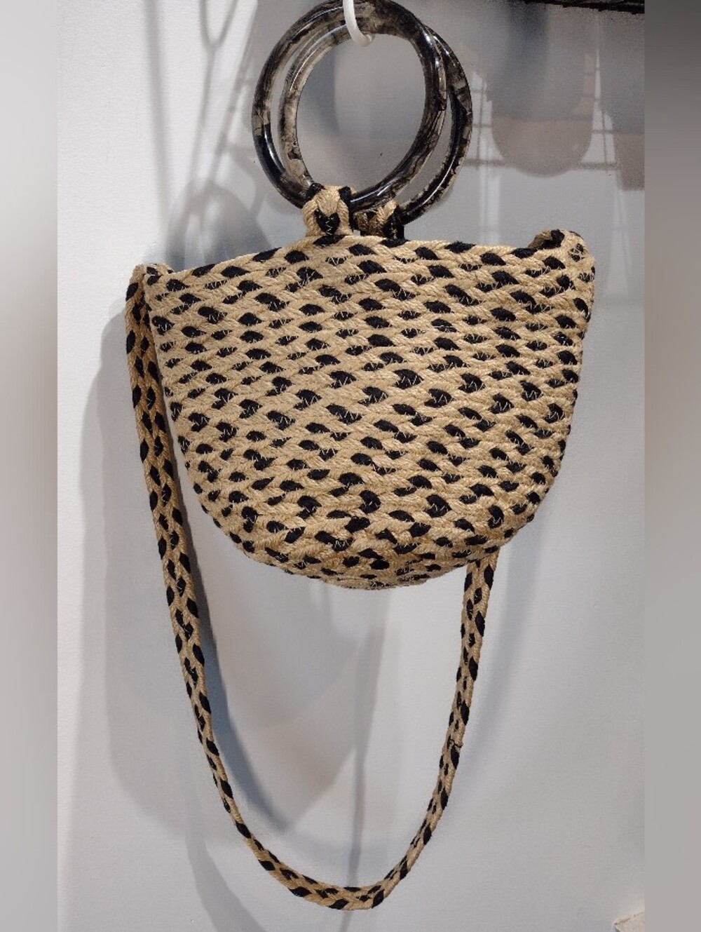 Aritzia-Main Character Woven Jute Crossbody Bag- Boho Hippy Natural Neutral Chic - Picture 4 of 8